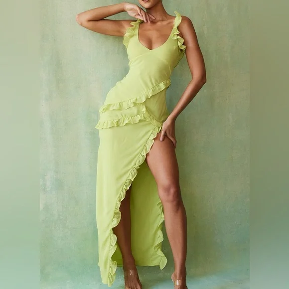 chinese dress ladies House of CB Pixie ruffle maxi dress  hireempireaustralia.com